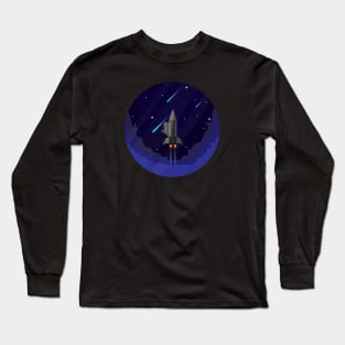 rocket in space Long Sleeve T-Shirt